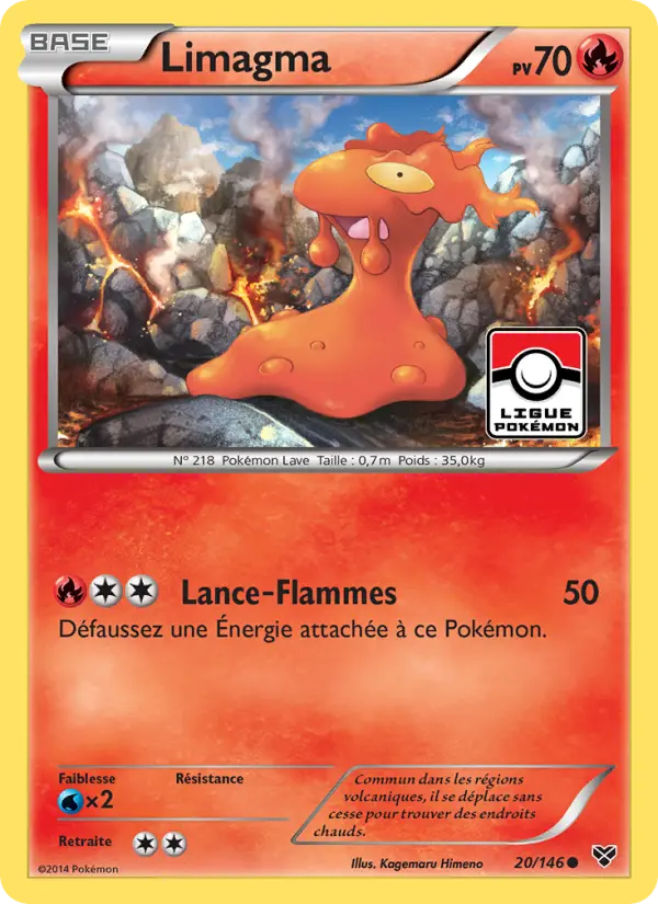 Scan HD carte Pokémon Limagma 20/146 — XY