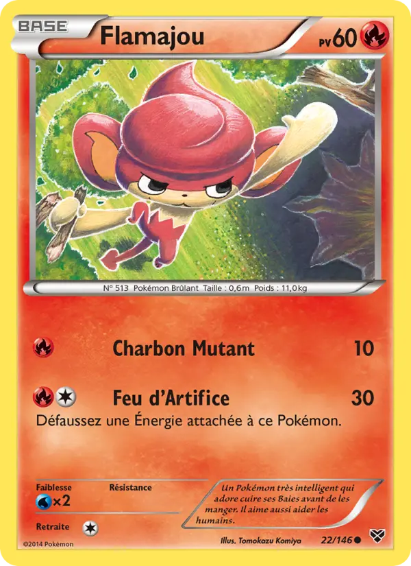 Scan HD carte Pokémon Flamajou 22/146 — XY