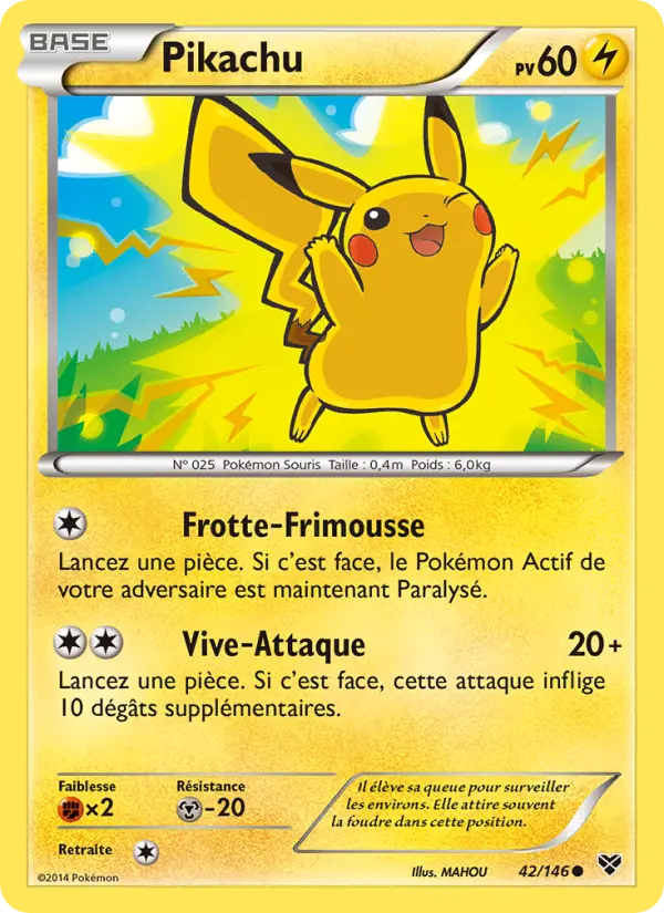 Scan HD carte Pokémon Pikachu 42/146 — XY