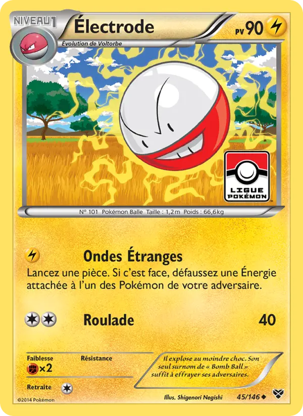 Scan HD carte Pokémon Électrode 45/146 — XY