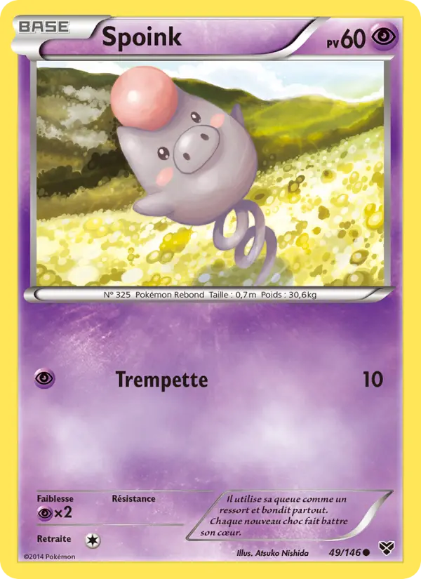 Scan HD carte Pokémon Spoink 49/146 — XY