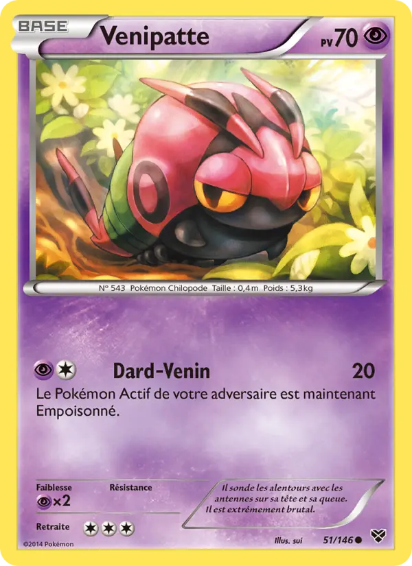 Scan HD carte Pokémon Venipatte 51/146 — XY