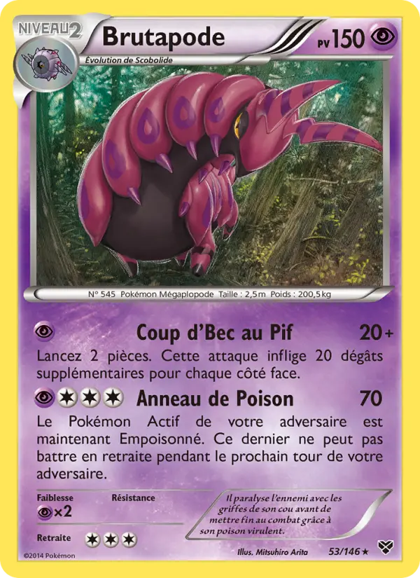 Scan HD carte Pokémon Brutapode 53/146 — XY
