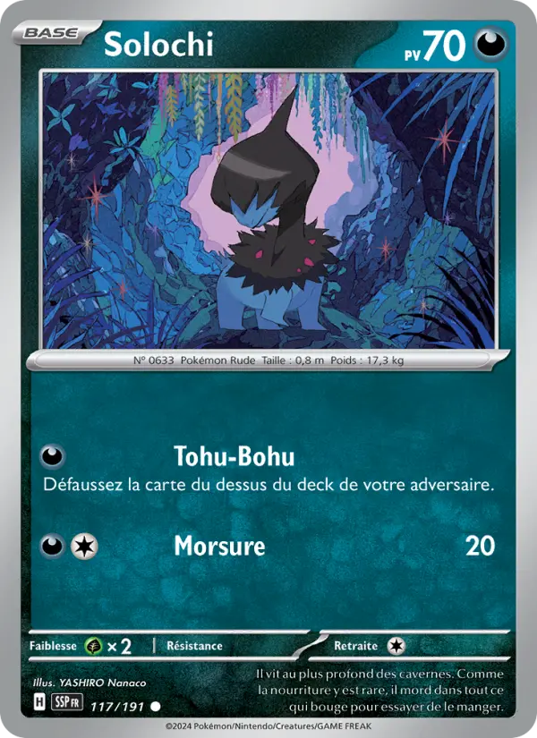 Scan HD carte Pokémon Solochi 117/191 — Étincelles Déferlantes