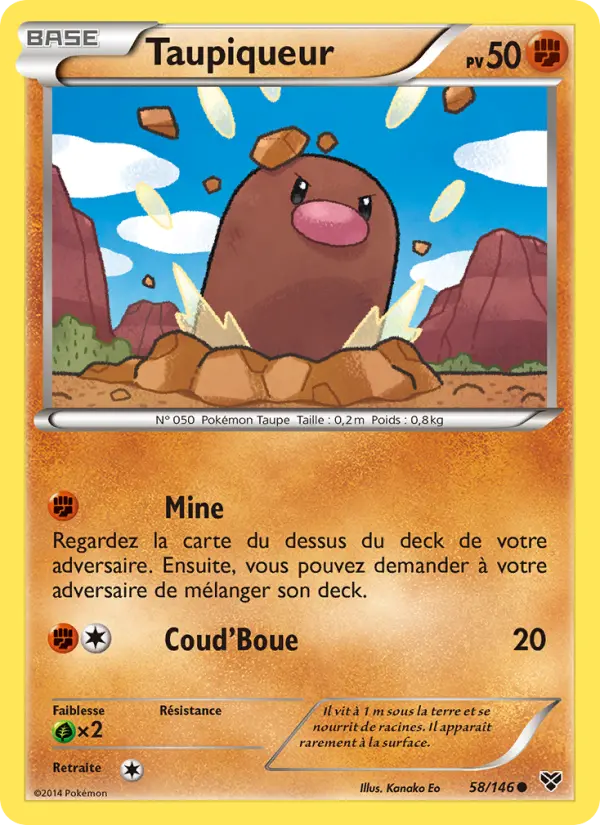 Scan HD carte Pokémon Taupiqueur 58/146 — XY