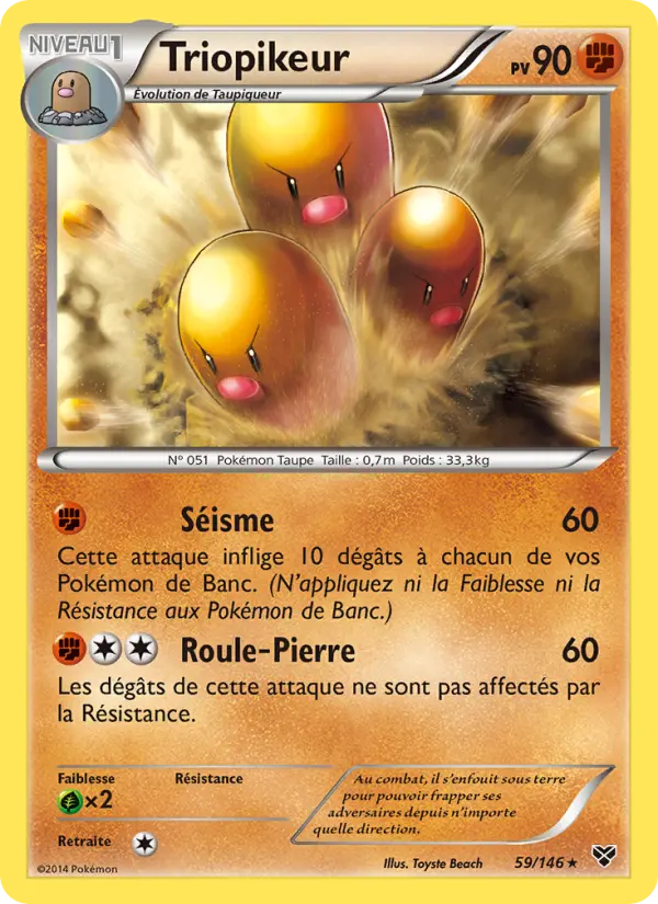 Scan HD carte Pokémon Triopikeur 59/146 — XY