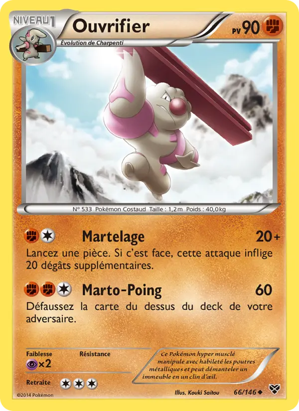 Scan HD carte Pokémon Ouvrifier 66/146 — XY