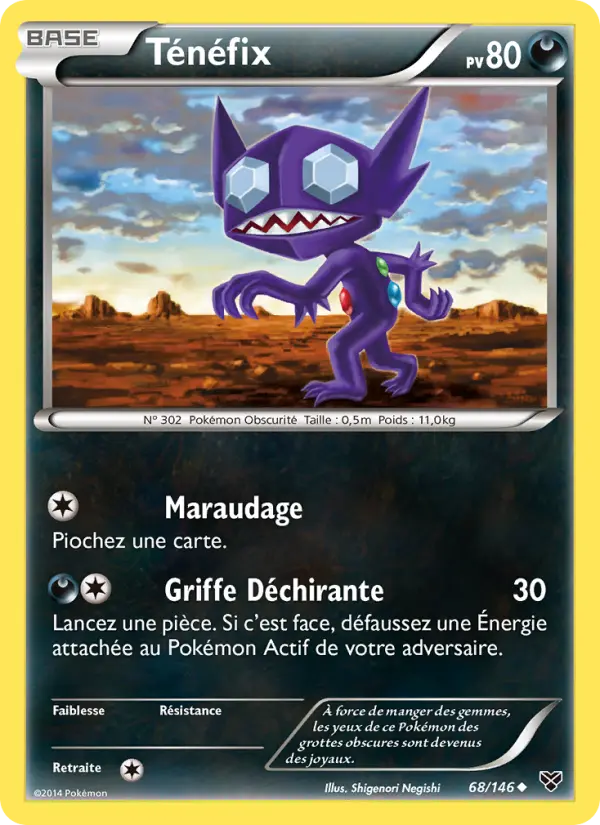 Scan HD carte Pokémon Ténéfix 68/146 — XY