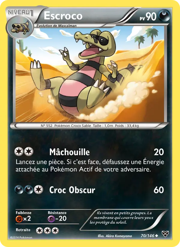 Scan HD carte Pokémon Escroco 70/146 — XY