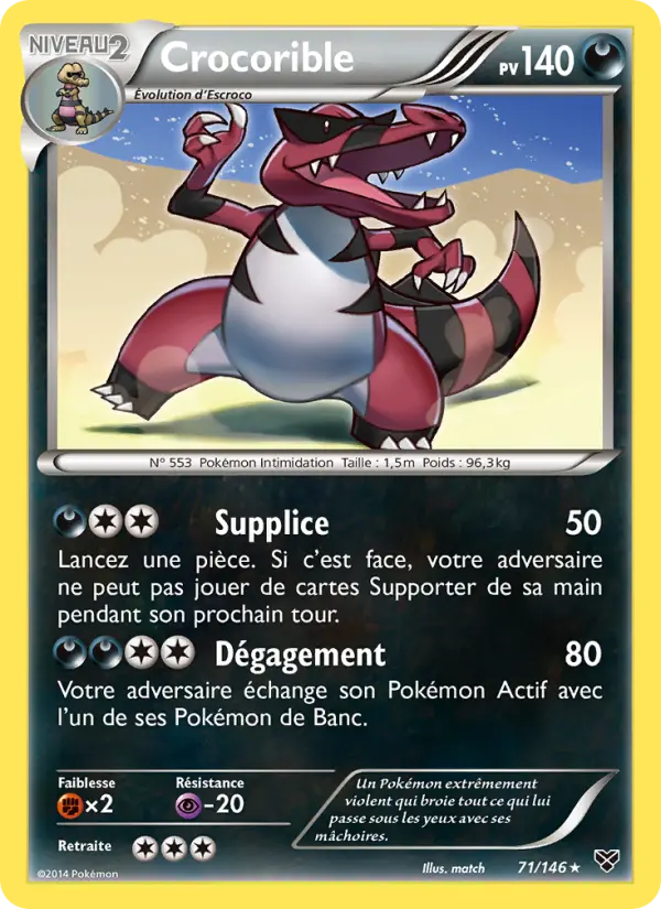 Scan HD carte Pokémon Crocorible 71/146 — XY