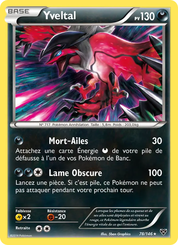 Scan HD carte Pokémon Yveltal 78/146 — XY