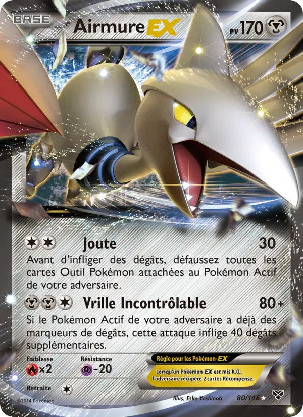 Scan HD carte Pokémon Airmure EX 80/146 — XY
