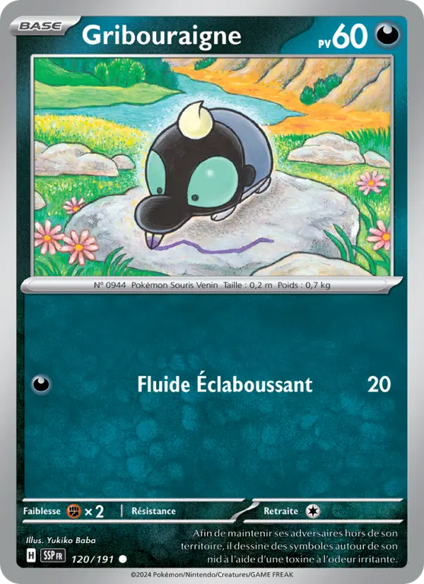 Scan HD carte Pokémon Gribouraigne 120/191 — Étincelles Déferlantes