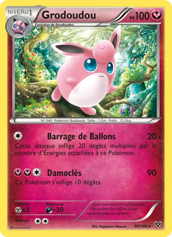 Scan HD carte Pokémon Grodoudou 90/146 — XY