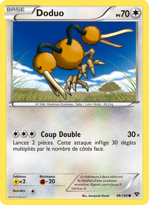 Scan HD carte Pokémon Doduo 98/146 — XY