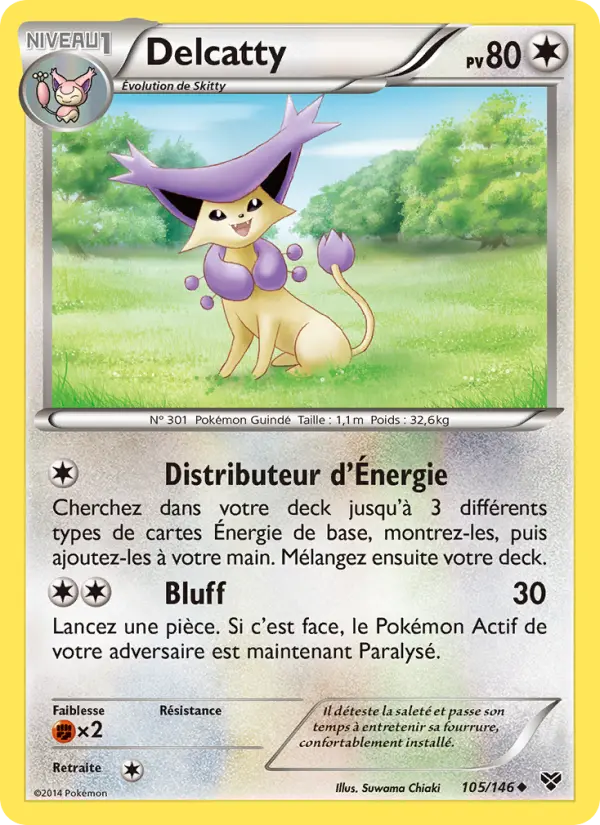 Scan HD carte Pokémon Delcatty 105/146 — XY