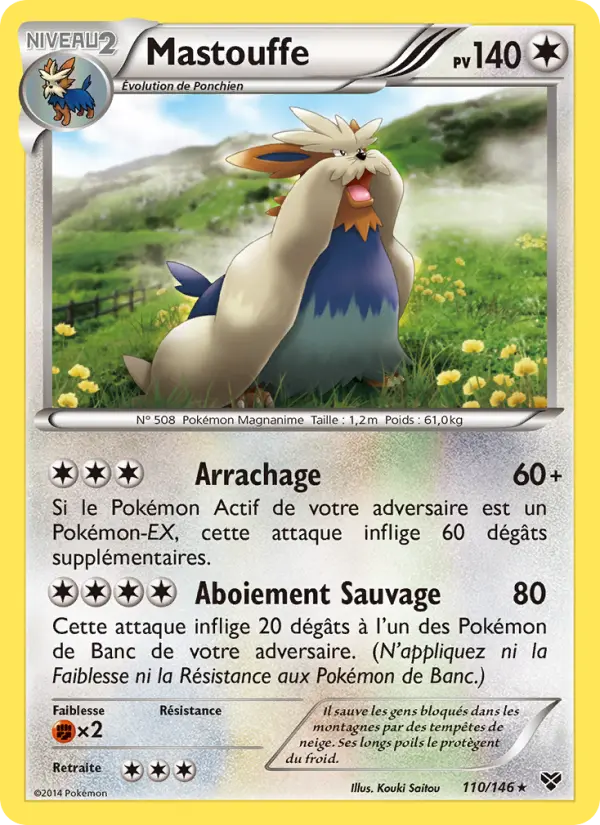 Scan HD carte Pokémon Mastouffe 110/146 — XY