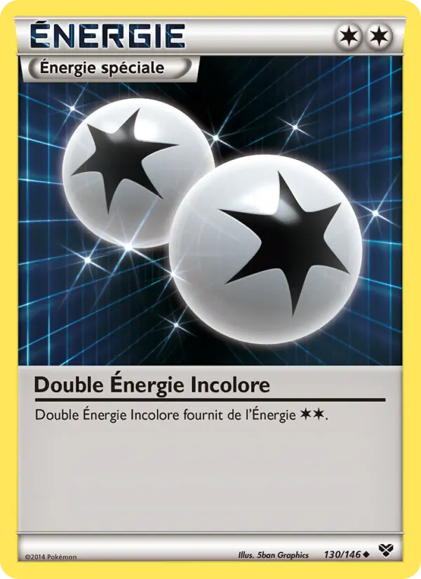 Scan HD carte Pokémon Double Énergie Incolore 130/146 — XY
