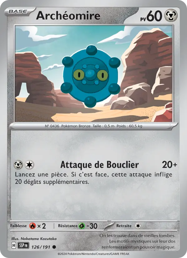 Scan HD carte Pokémon Archéomire 126/191 — Étincelles Déferlantes