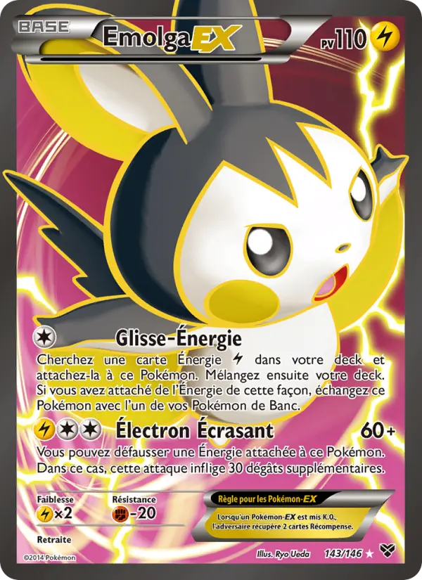 Scan HD carte Pokémon Emolga EX 143/146 — XY