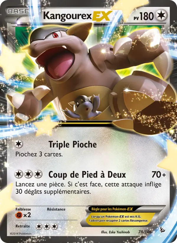 Scan HD carte Pokémon Kangourex EX 78/106 — Étincelles