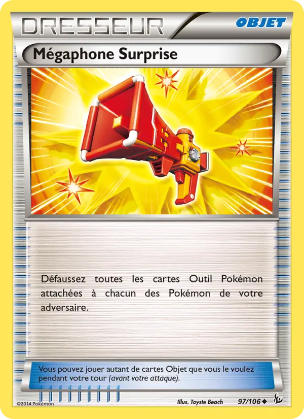 Scan HD carte Pokémon Mégaphone Surprise 97/106 — Étincelles