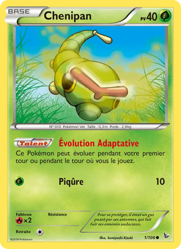 Scan HD carte Pokémon Chenipan 1/106 — Étincelles