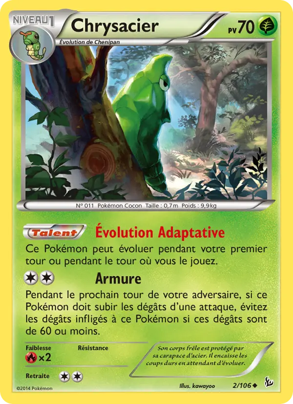 Scan HD carte Pokémon Chrysacier 2/106 — Étincelles