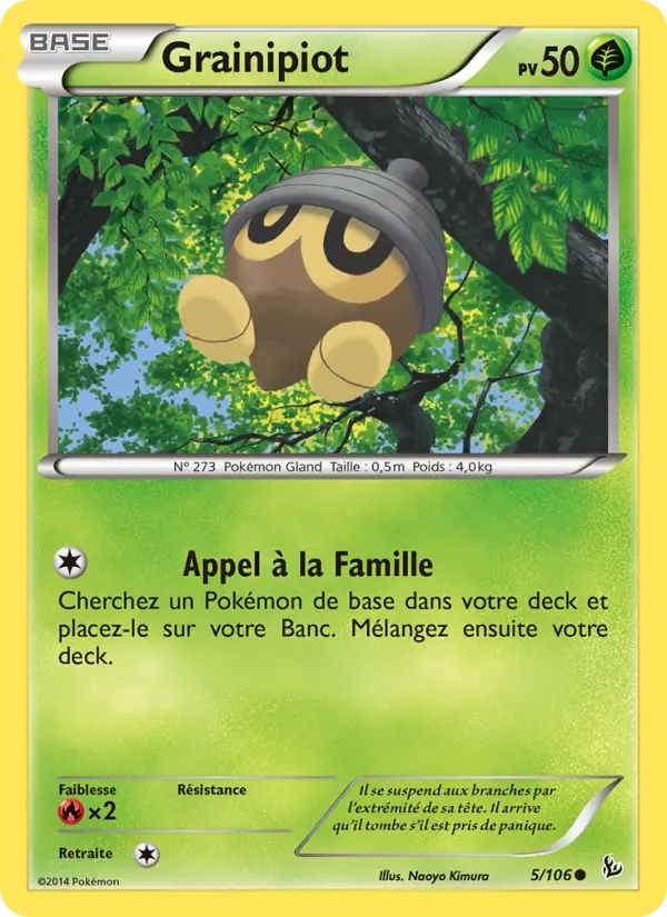 Scan HD carte Pokémon Grainipiot 5/106 — Étincelles