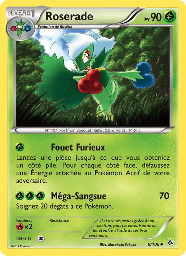 Scan HD carte Pokémon Roserade 9/106 — Étincelles