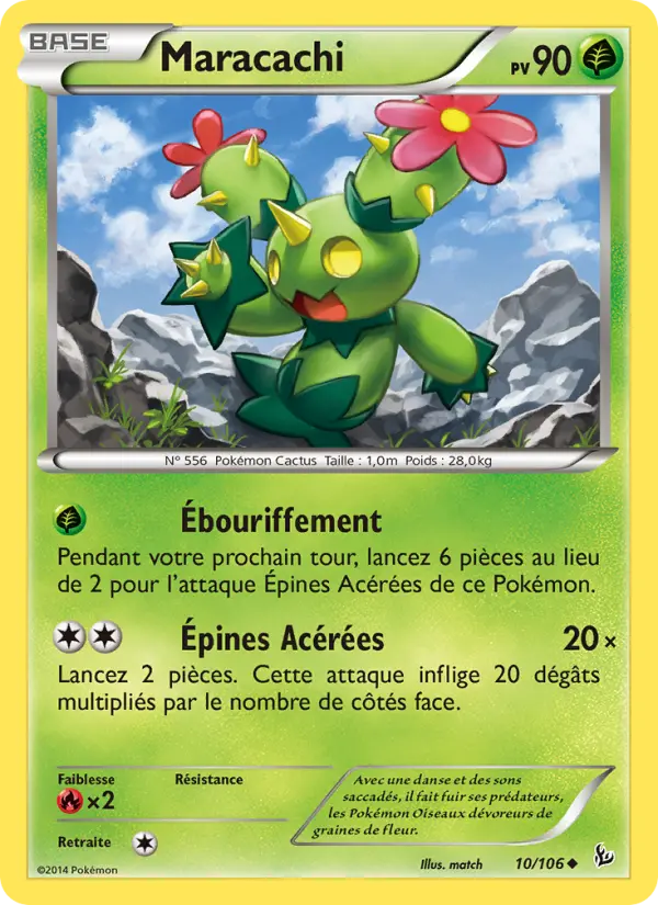 Scan HD carte Pokémon Maracachi 10/106 — Étincelles