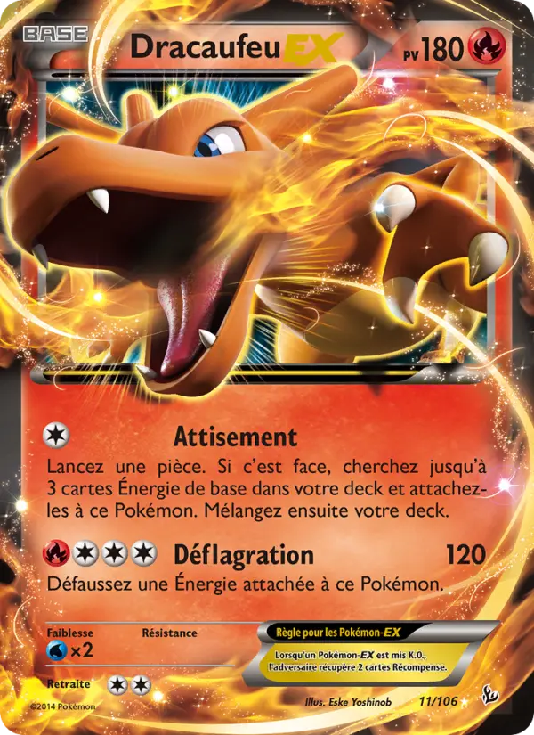 Scan HD carte Pokémon Dracaufeu EX 11/106 — Étincelles