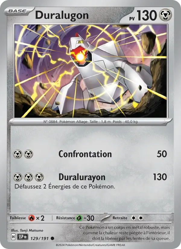 Scan HD carte Pokémon Duralugon 129/191 — Étincelles Déferlantes