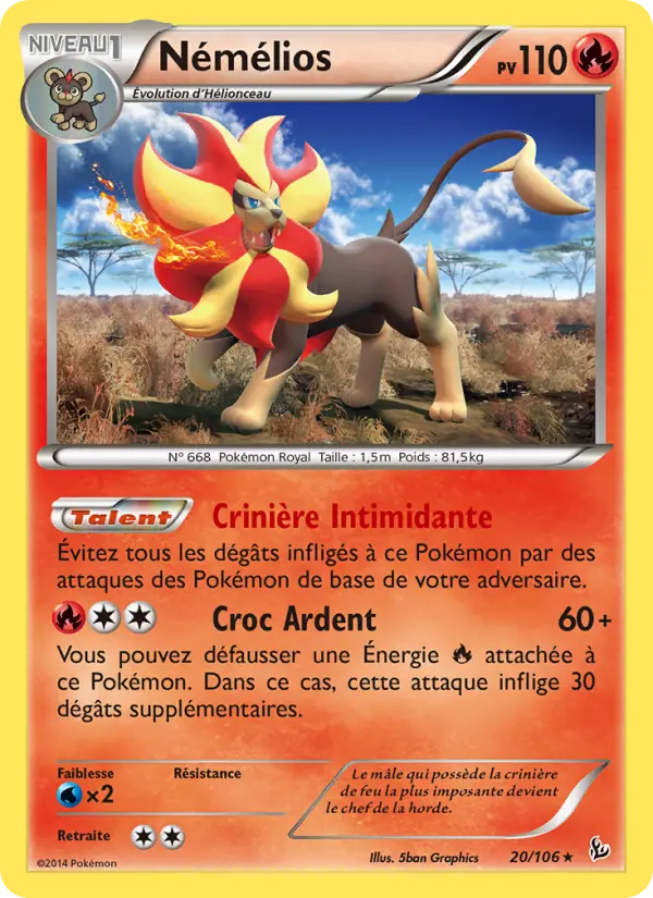 Scan HD carte Pokémon Némélios 20/106 — Étincelles