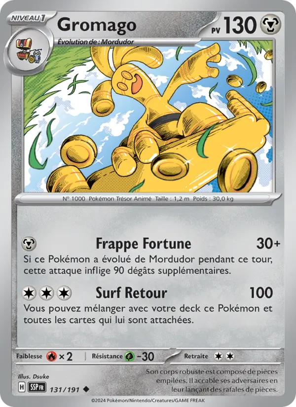 Scan HD carte Pokémon Gromago 131/191 — Étincelles Déferlantes