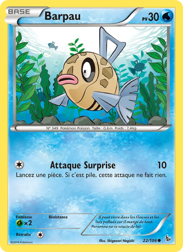 Scan HD carte Pokémon Barpau 22/106 — Étincelles