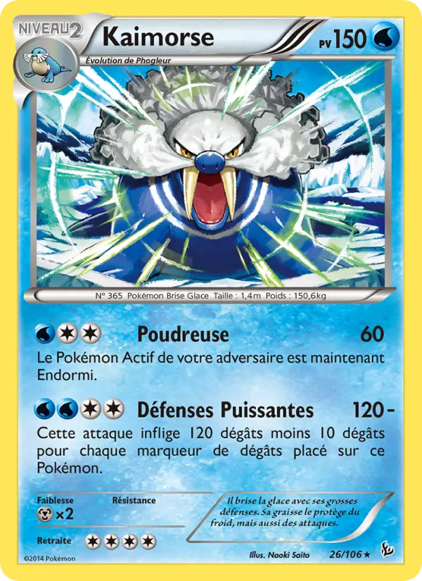 Scan HD carte Pokémon Kaimorse 26/106 — Étincelles