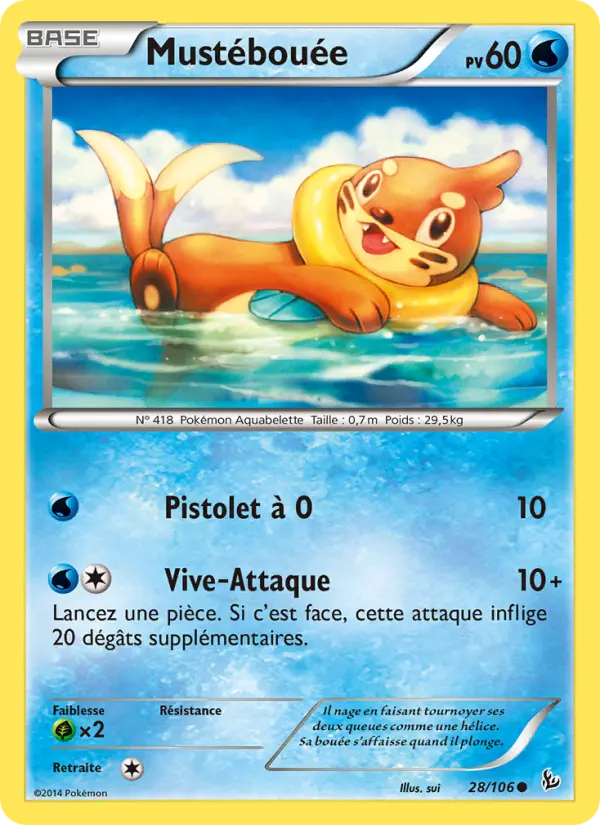 Scan HD carte Pokémon Mustébouée 28/106 — Étincelles