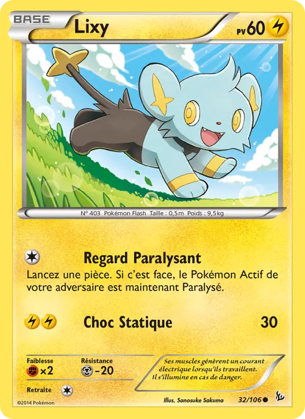 Scan HD carte Pokémon Lixy 32/106 — Étincelles