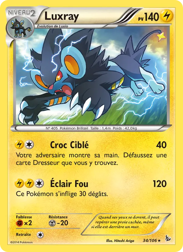 Scan HD carte Pokémon Luxray 34/106 — Étincelles