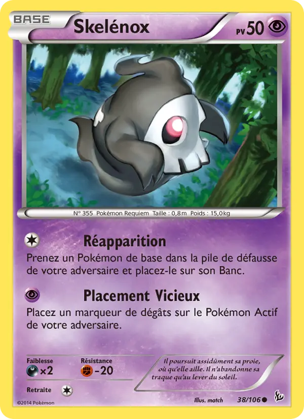Scan HD carte Pokémon Skelénox 38/106 — Étincelles