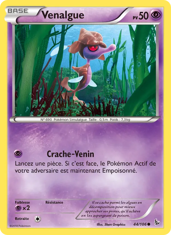 Scan HD carte Pokémon Venalgue 44/106 — Étincelles