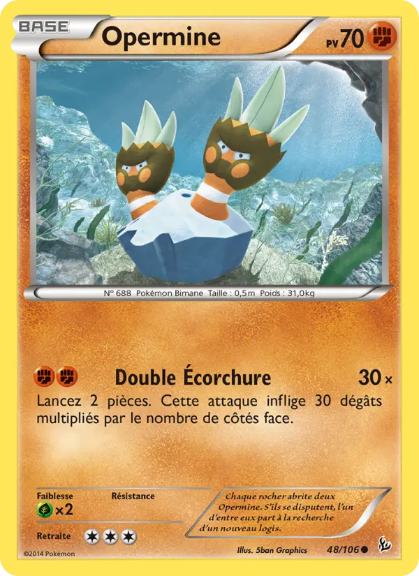 Scan HD carte Pokémon Opermine 48/106 — Étincelles