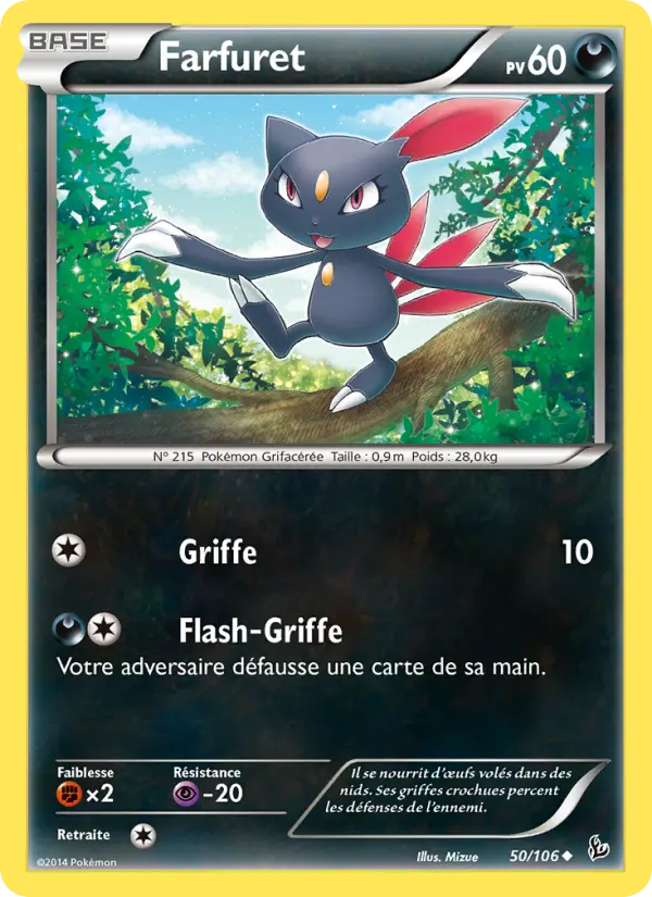 Scan HD carte Pokémon Farfuret 50/106 — Étincelles