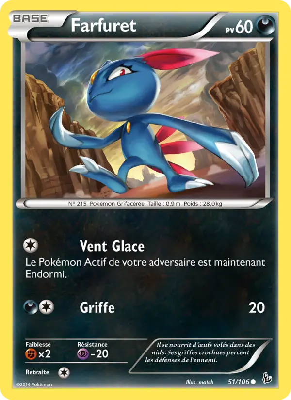 Scan HD carte Pokémon Farfuret 51/106 — Étincelles