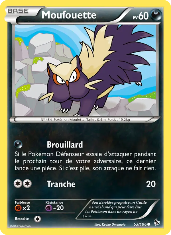 Scan HD carte Pokémon Moufouette 53/106 — Étincelles