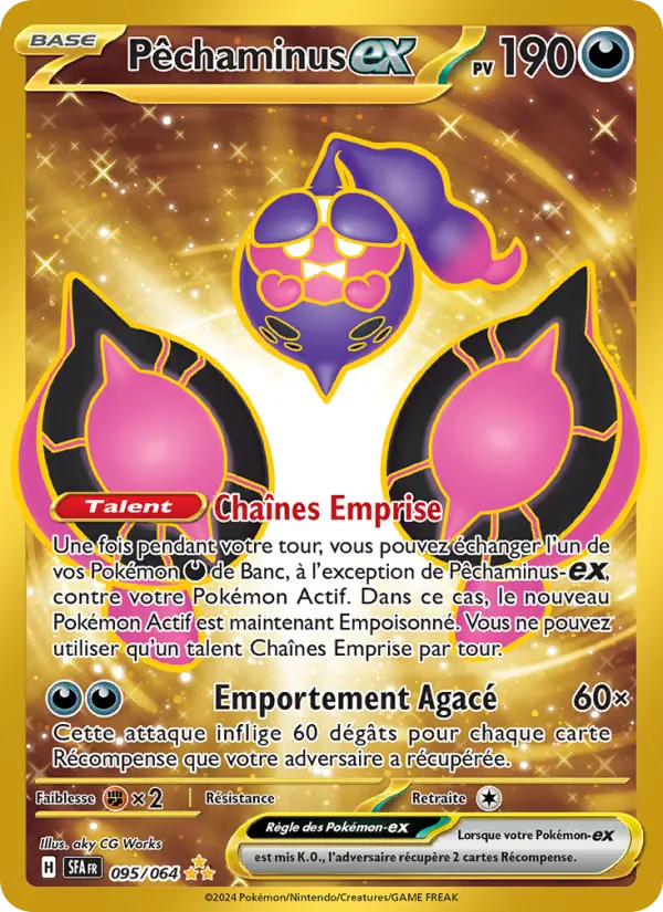 Scan HD carte Pokémon Pêchaminus-ex 095/64 — Fable Nébuleuse