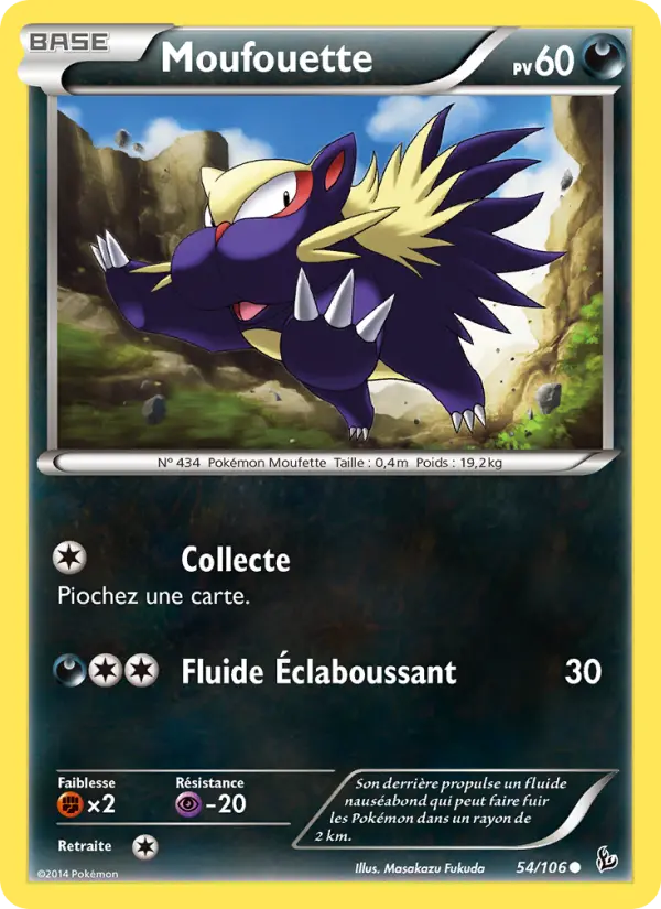 Scan HD carte Pokémon Moufouette 54/106 — Étincelles