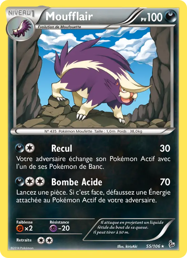 Scan HD carte Pokémon Moufflair 55/106 — Étincelles