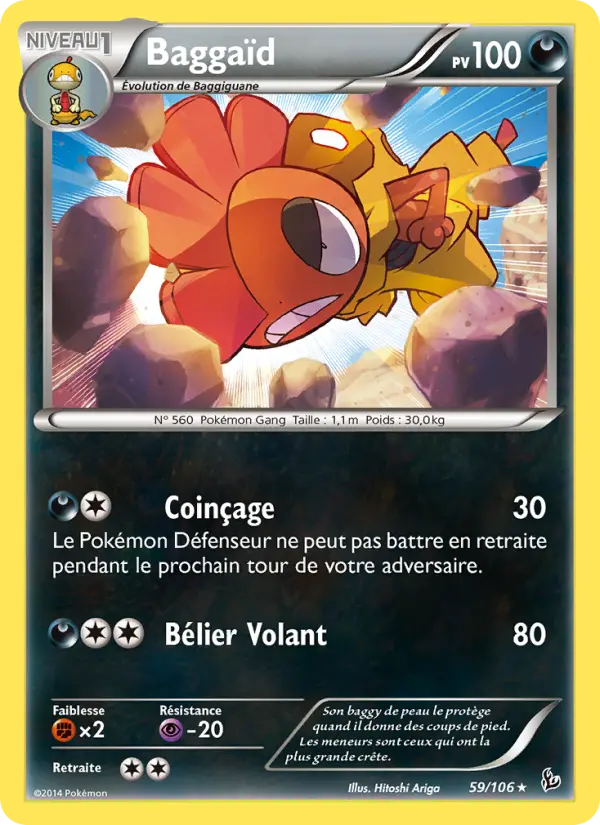 Scan HD carte Pokémon Baggaïd 59/106 — Étincelles